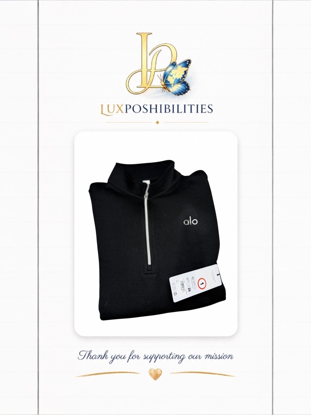 ALO Yoga Black Half-Zip Men's Sweater